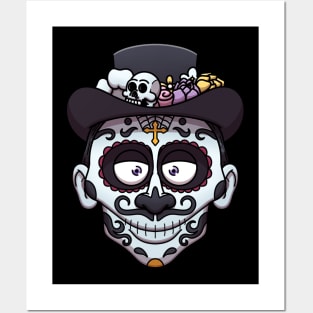 Sugar Skull Man Face Posters and Art